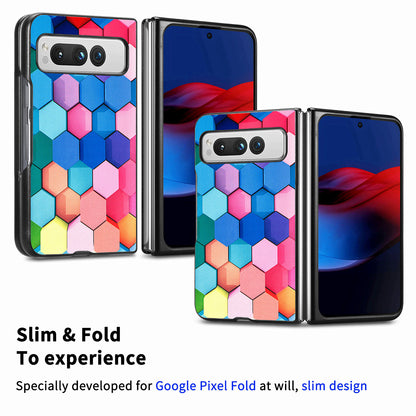 For Google Pixel Fold PU Leather + Hard PC Shell Ultra Thin Pattern Printing Phone Case Cover
