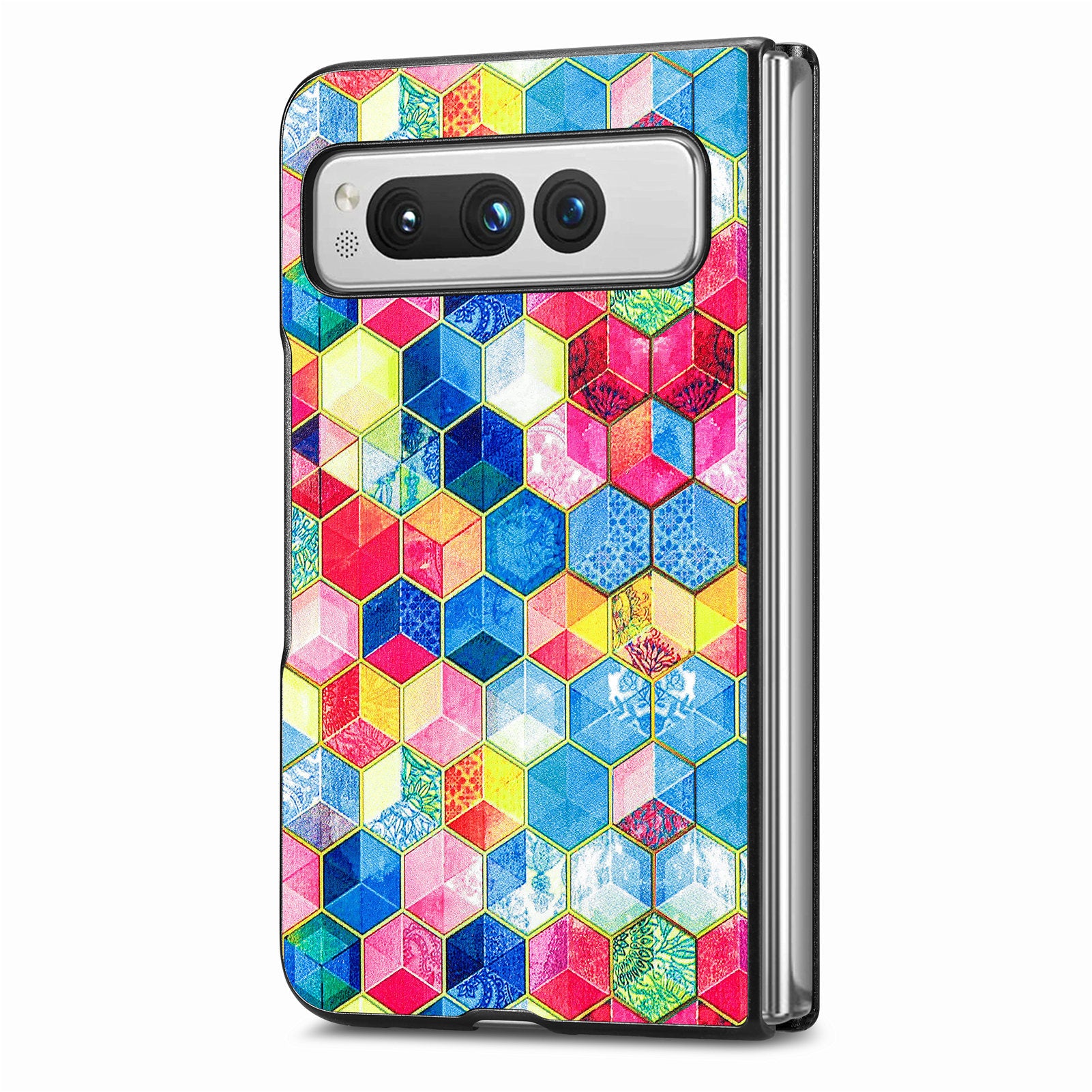 For Google Pixel Fold PU Leather + Hard PC Shell Ultra Thin Pattern Printing Phone Case Cover