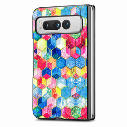 For Google Pixel Fold PU Leather + Hard PC Shell Ultra Thin Pattern Printing Phone Case Cover
