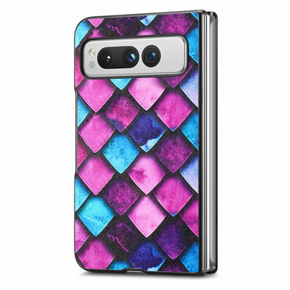 For Google Pixel Fold PU Leather + Hard PC Shell Ultra Thin Pattern Printing Phone Case Cover