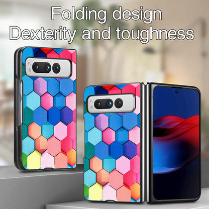 For Google Pixel Fold PU Leather + Hard PC Shell Ultra Thin Pattern Printing Phone Case Cover