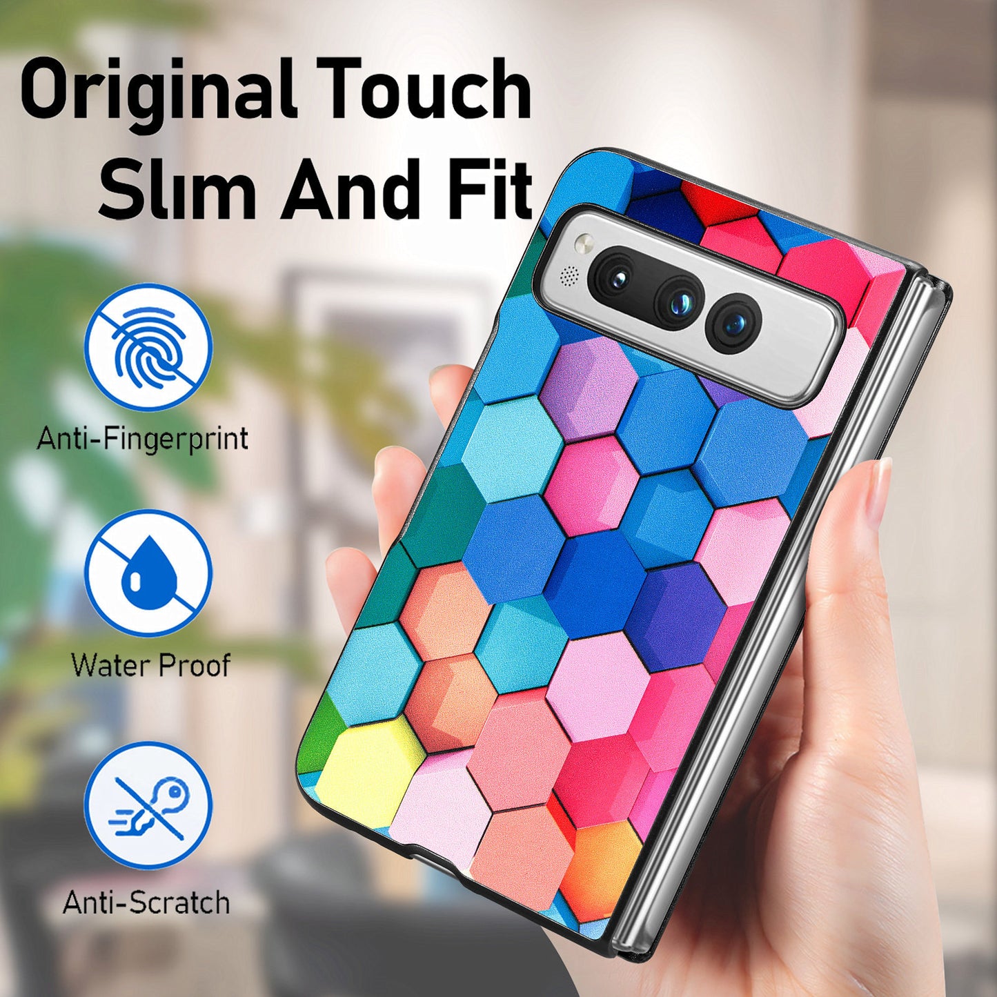 For Google Pixel Fold PU Leather + Hard PC Shell Ultra Thin Pattern Printing Phone Case Cover