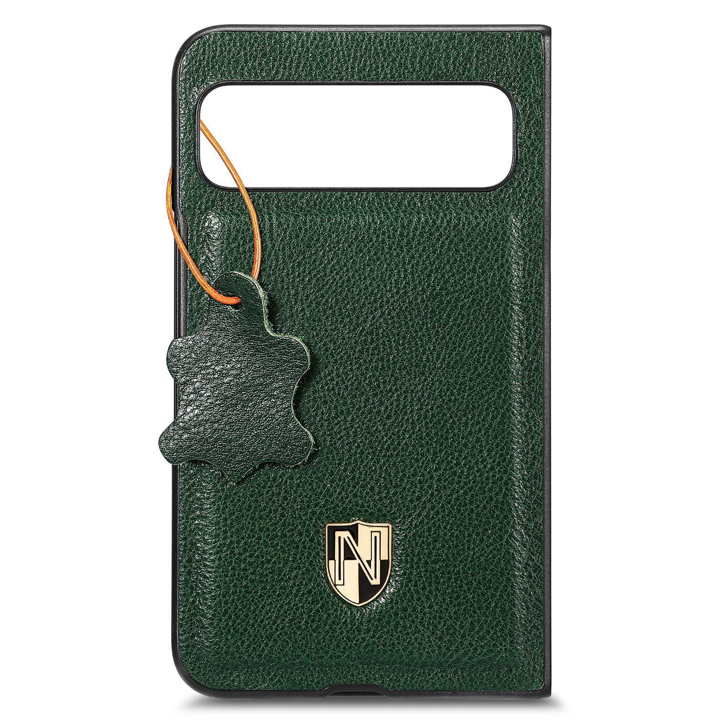 For Google Pixel Fold Cowhide Leather Coated PC Phone Case Shockproof Folding Cover