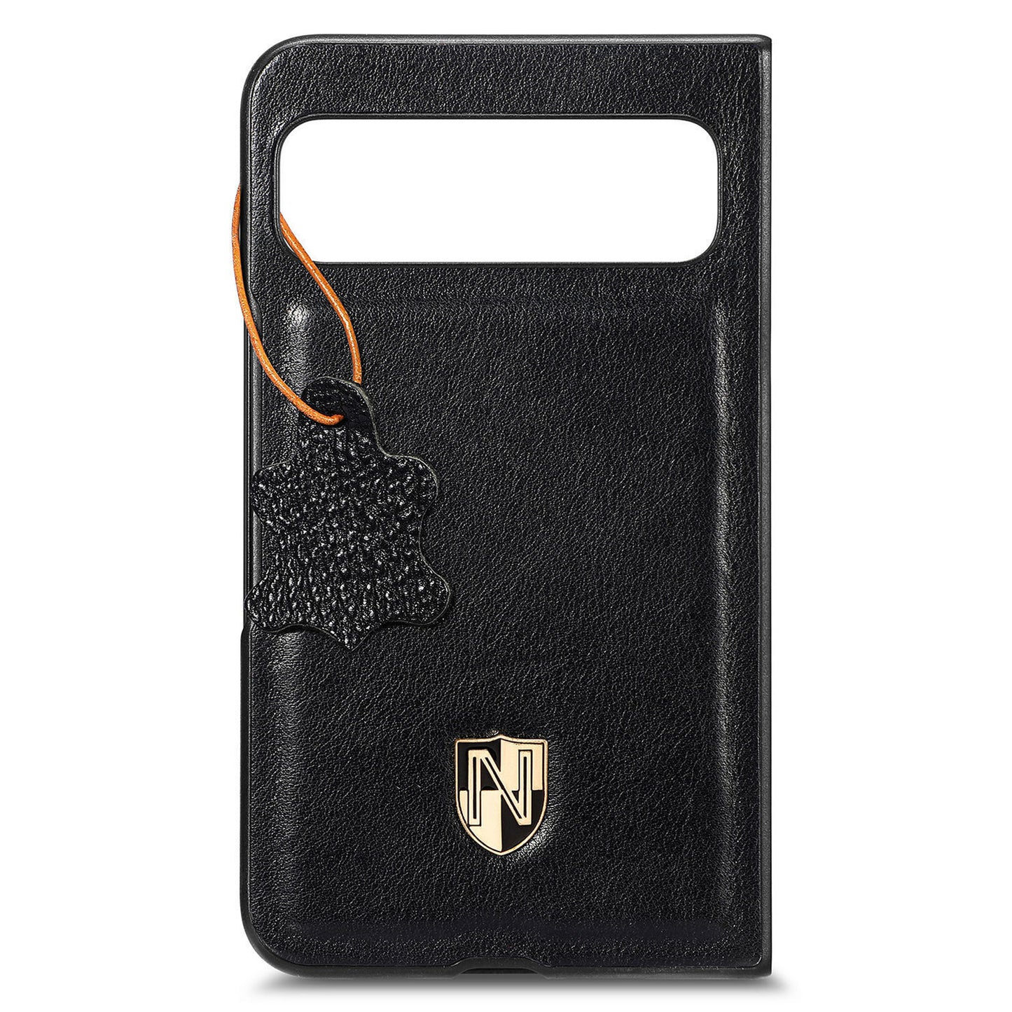 For Google Pixel Fold Cowhide Leather Coated PC Phone Case Shockproof Folding Cover