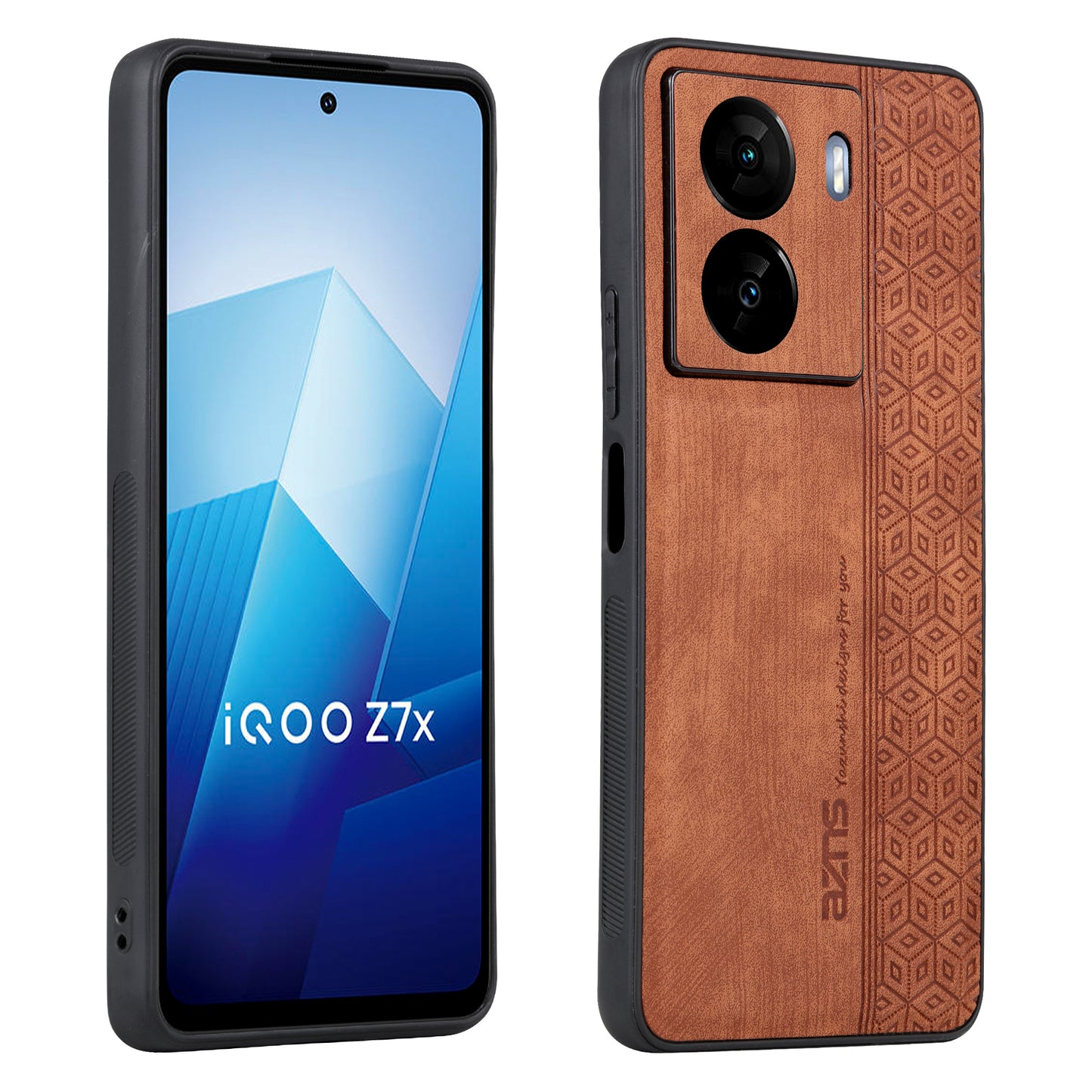 AZNS For vivo iQOO Z7 5G / Z7x 5G PU Leather+TPU Phone Case Imprinted Pattern Non-Slip Grip Cover