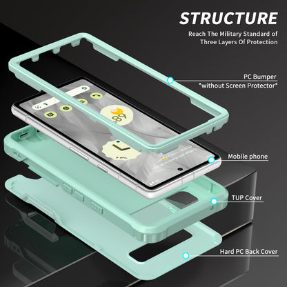 For Google Pixel 7a Hybrid Hard PC Soft TPU Phone Case Ring Car Mount Kickstand Shockproof Cover