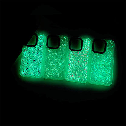 PC+TPU Case for iPhone 14 Pro Max Camera Protection Frame Epoxy Glitter Sparkle Luminous Phone Cover