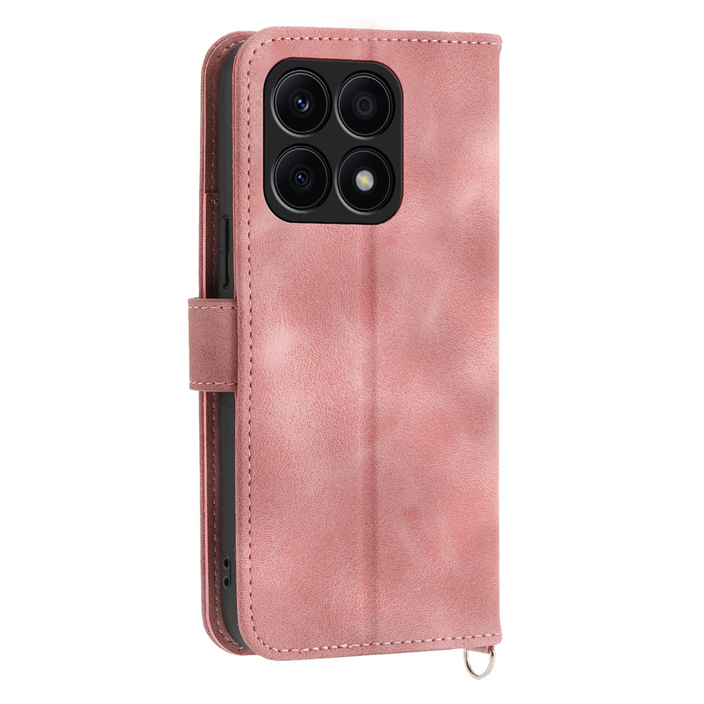 Shockproof Leather Cover for Honor X8a 4G Wallet Phone Case Imprinted Flower Skin-Touch Phone Shell with Strap