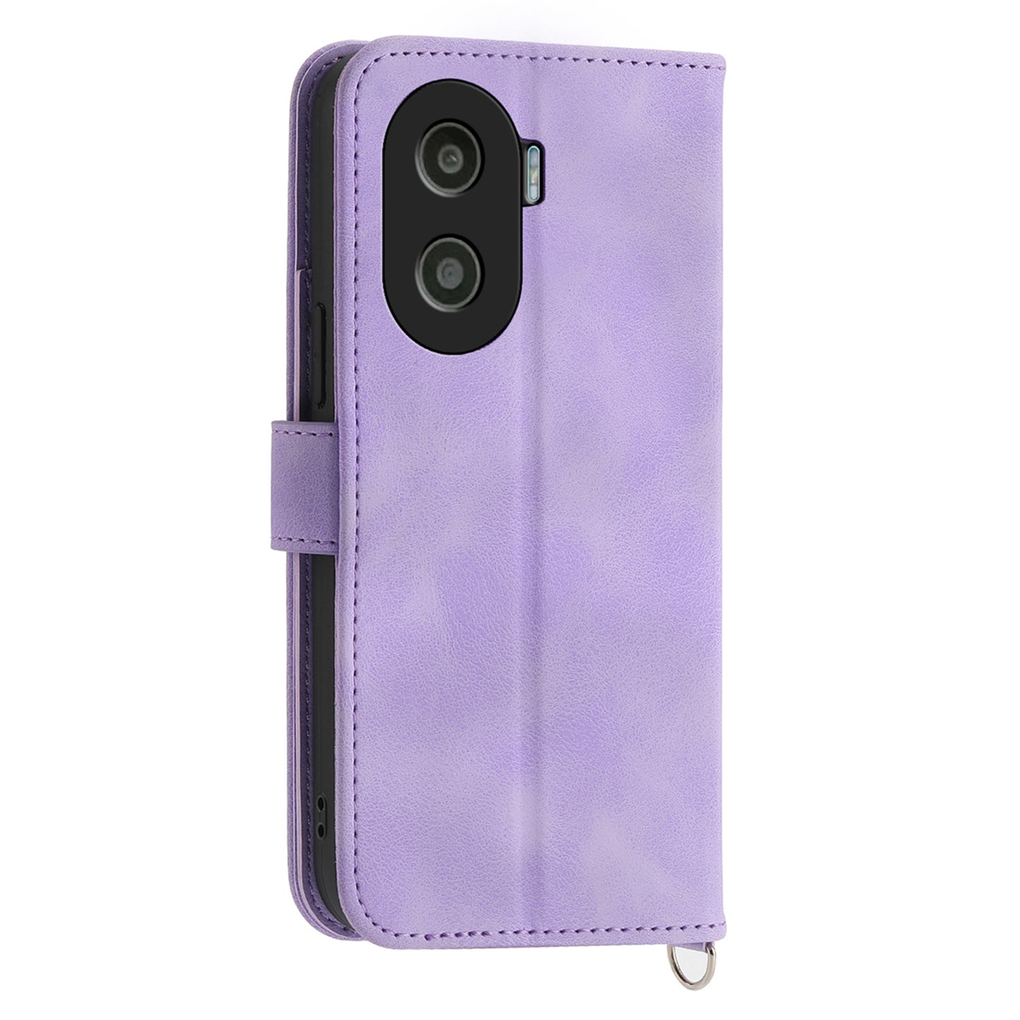 Anti-Drop PU Leather Case for Honor X40i 5G Imprinted Flower Skin-Touch Wallet Phone Cover with Strap