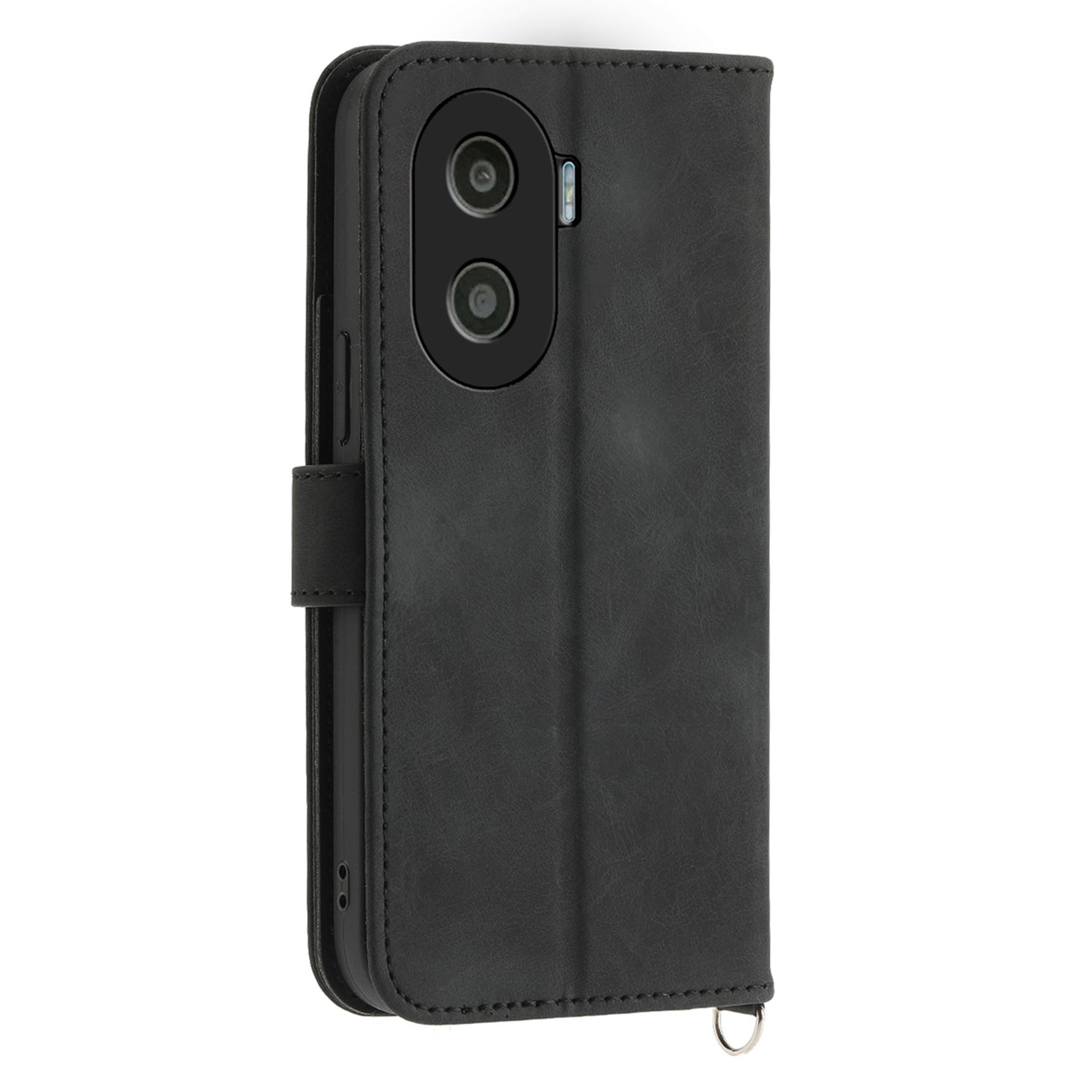 Anti-Drop PU Leather Case for Honor X40i 5G Imprinted Flower Skin-Touch Wallet Phone Cover with Strap