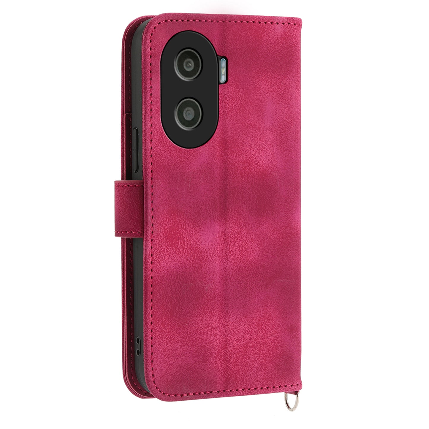 Anti-Drop PU Leather Case for Honor X40i 5G Imprinted Flower Skin-Touch Wallet Phone Cover with Strap