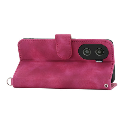 Anti-Drop PU Leather Case for Honor X40i 5G Imprinted Flower Skin-Touch Wallet Phone Cover with Strap