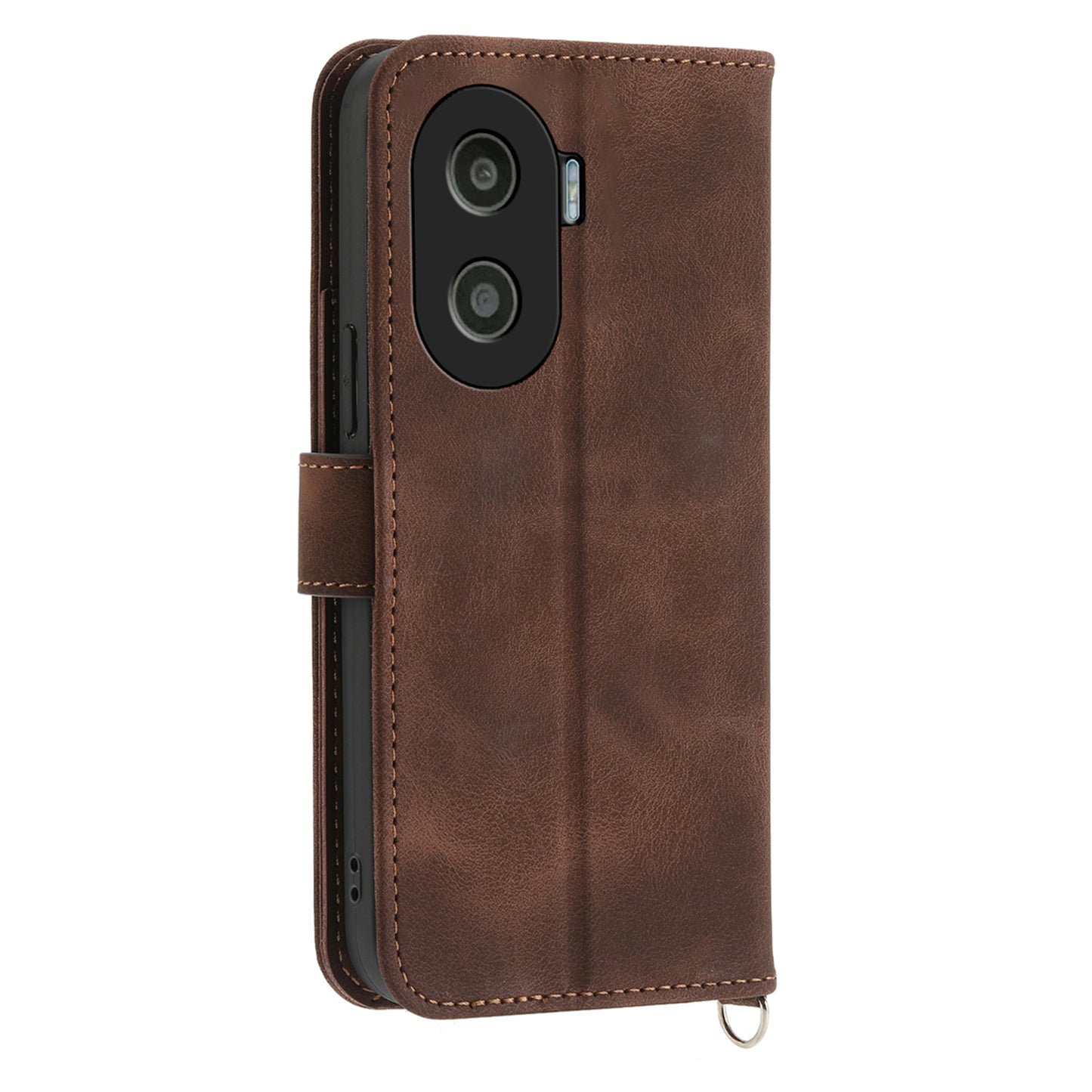 Anti-Drop PU Leather Case for Honor X40i 5G Imprinted Flower Skin-Touch Wallet Phone Cover with Strap