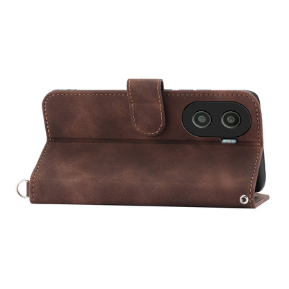 Anti-Drop PU Leather Case for Honor X40i 5G Imprinted Flower Skin-Touch Wallet Phone Cover with Strap