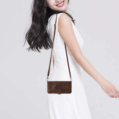 Anti-Drop PU Leather Case for Honor X40i 5G Imprinted Flower Skin-Touch Wallet Phone Cover with Strap