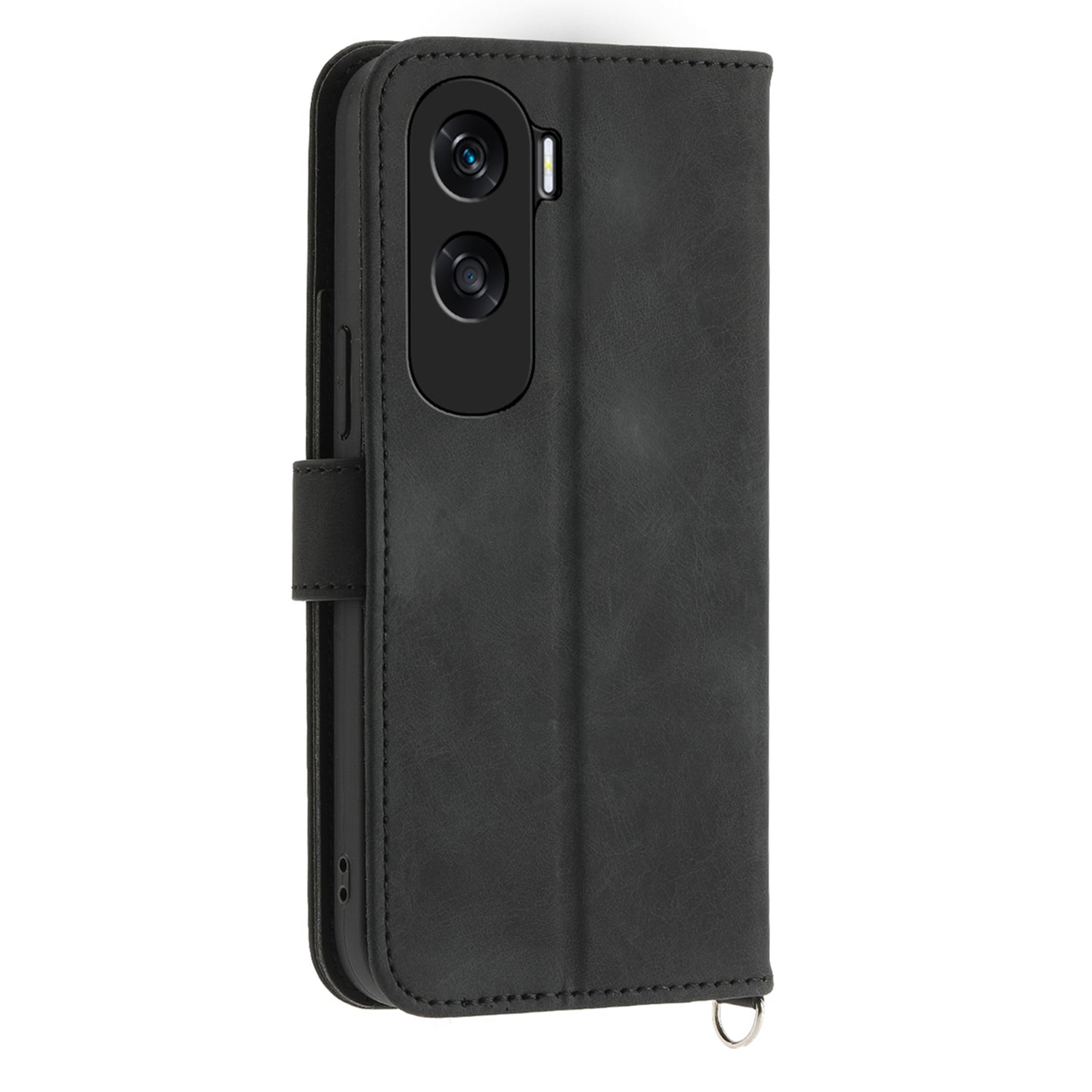 Wallet Phone Case for Honor X50i 5G / 90 Lite 5G Imprinted Flower Skin-Touch Leather Cover with Strap