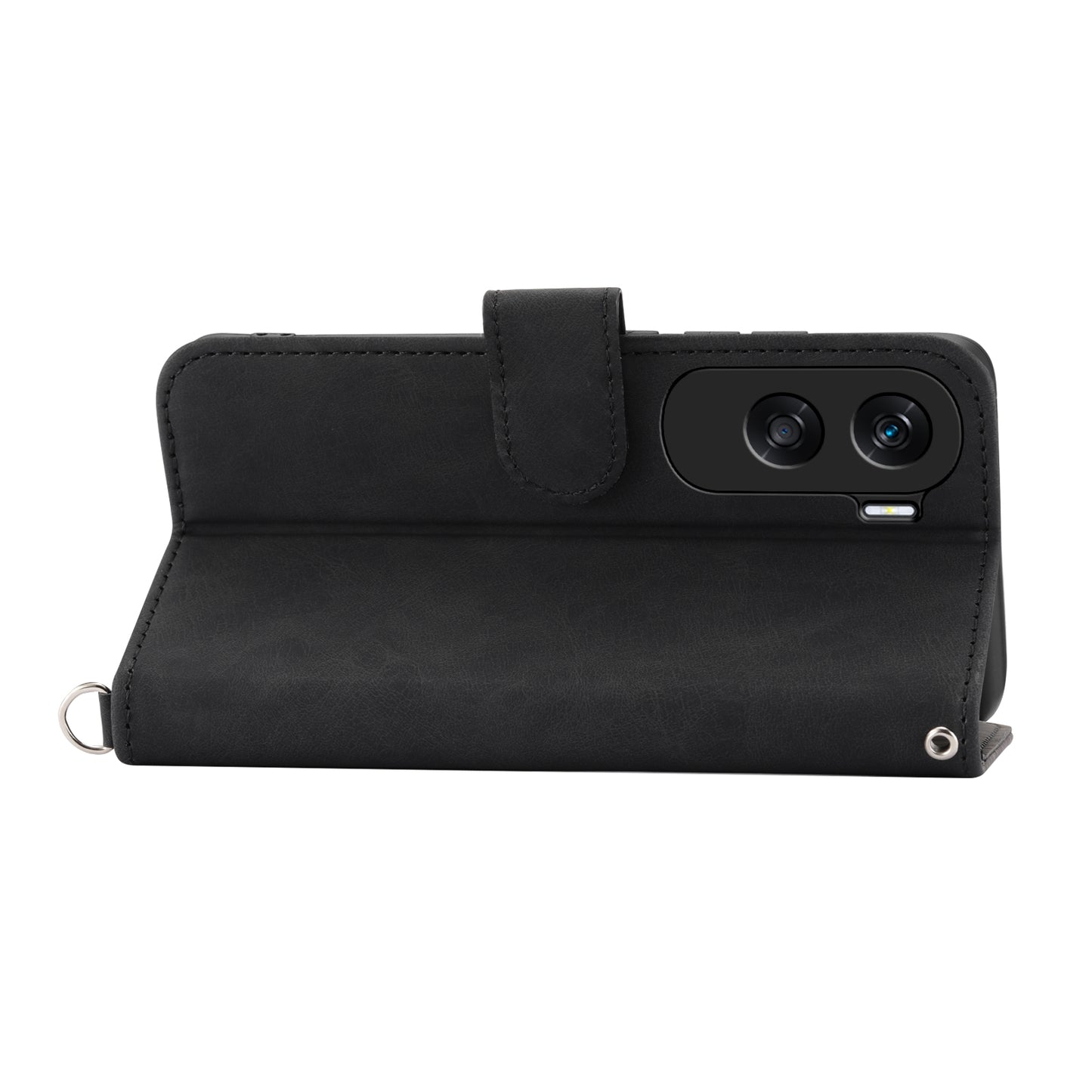 Wallet Phone Case for Honor X50i 5G / 90 Lite 5G Imprinted Flower Skin-Touch Leather Cover with Strap