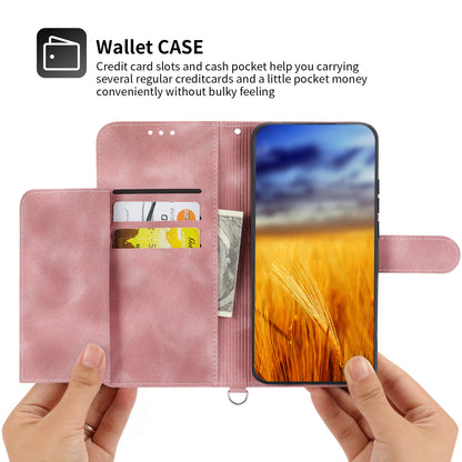 Wallet Phone Case for Honor X50i 5G / 90 Lite 5G Imprinted Flower Skin-Touch Leather Cover with Strap
