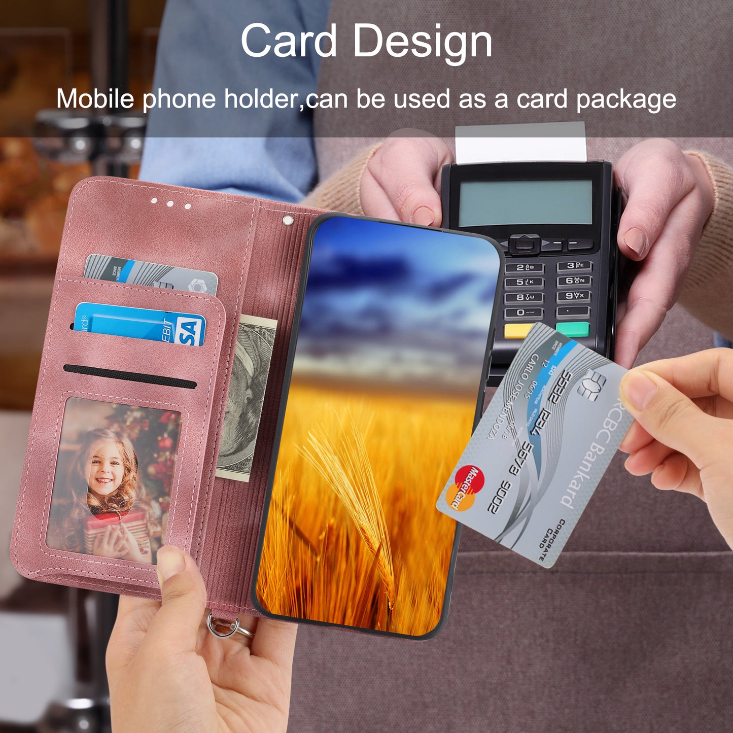 Wallet Phone Case for Honor X50i 5G / 90 Lite 5G Imprinted Flower Skin-Touch Leather Cover with Strap