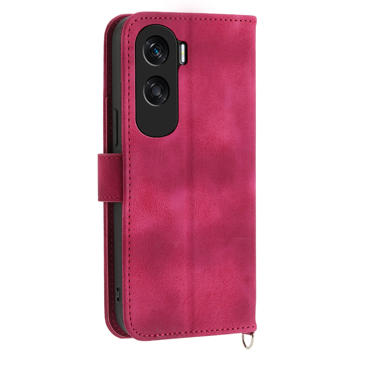 Wallet Phone Case for Honor X50i 5G / 90 Lite 5G Imprinted Flower Skin-Touch Leather Cover with Strap