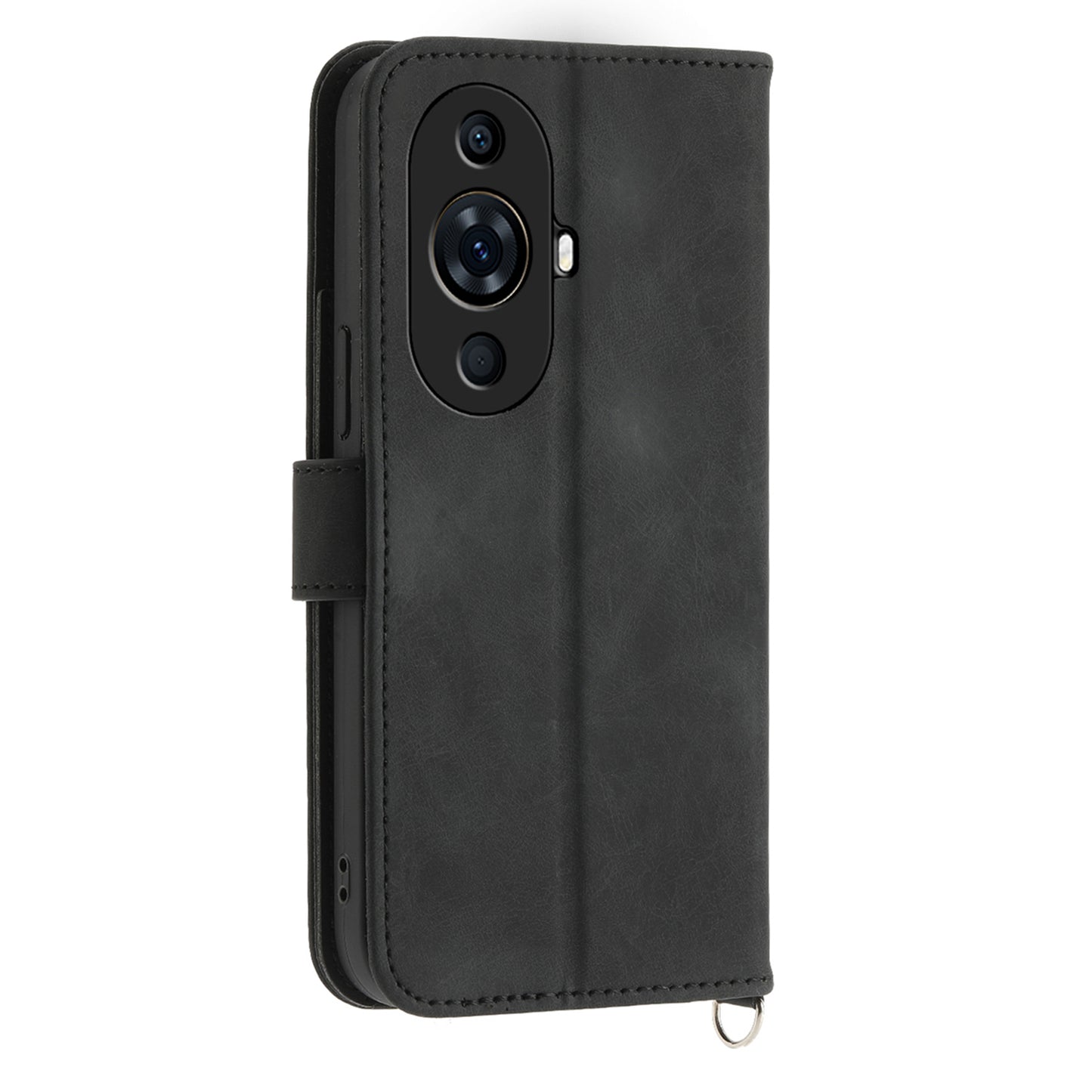 Flower Imprinted Phone Case for Huawei nova 11 Pro Skin-Touch Phone Shell Anti-Drop PU Leather Wallet Cover with Strap