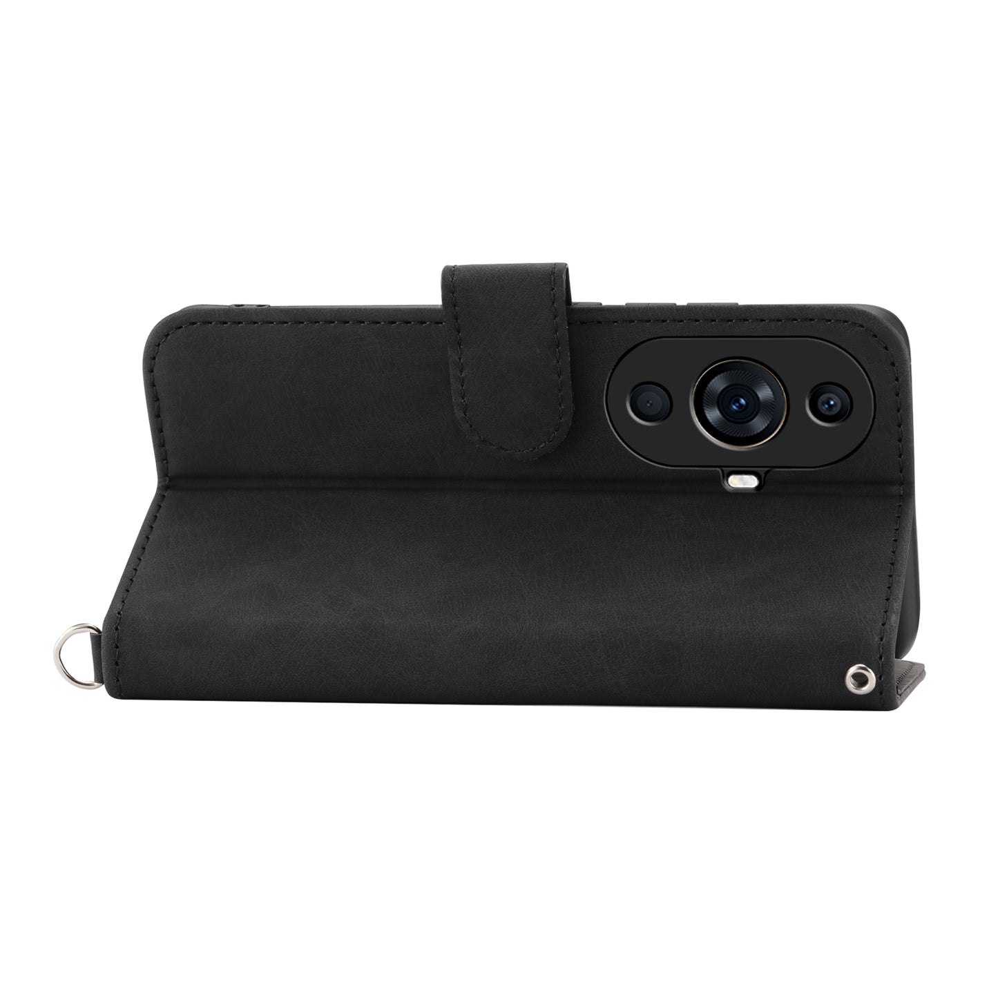 Flower Imprinted Phone Case for Huawei nova 11 Pro Skin-Touch Phone Shell Anti-Drop PU Leather Wallet Cover with Strap