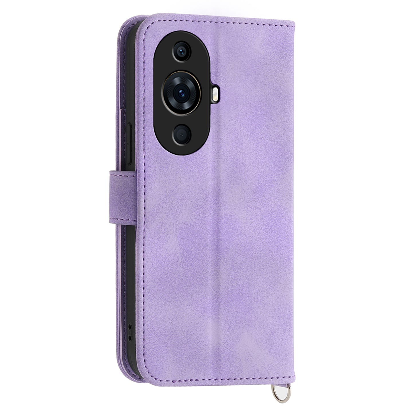 Flower Imprinted Phone Case for Huawei nova 11 Pro Skin-Touch Phone Shell Anti-Drop PU Leather Wallet Cover with Strap