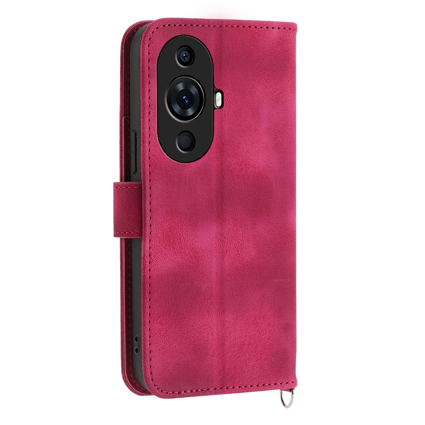 Flower Imprinted Phone Case for Huawei nova 11 Pro Skin-Touch Phone Shell Anti-Drop PU Leather Wallet Cover with Strap