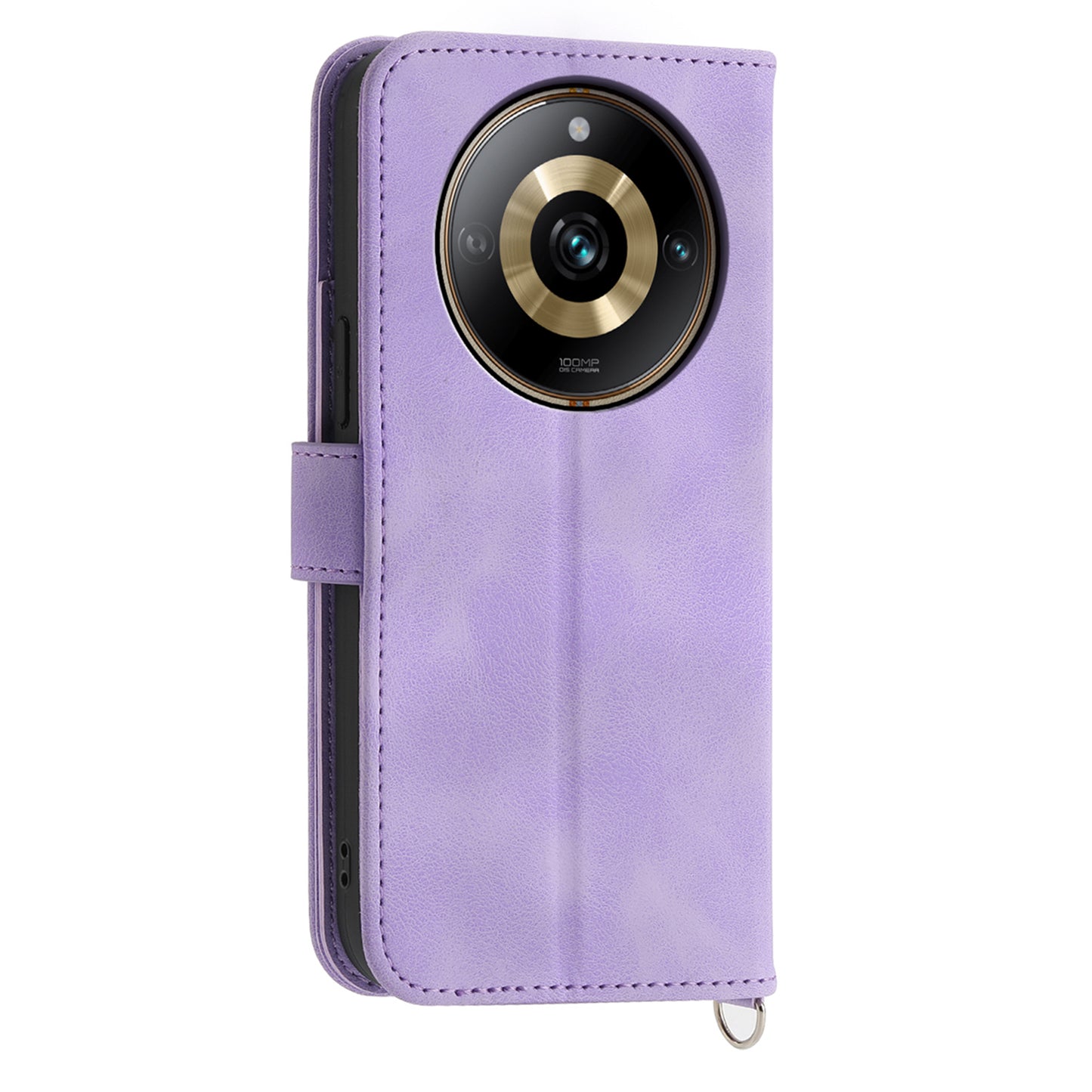Protective Case for Realme 11 Pro 5G Imprinted Flower PU Leather Cover Skin-Touch Wallet Phone Shell with Strap