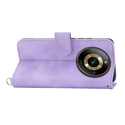 Protective Case for Realme 11 Pro 5G Imprinted Flower PU Leather Cover Skin-Touch Wallet Phone Shell with Strap