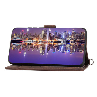 Protective Case for Realme 11 Pro 5G Imprinted Flower PU Leather Cover Skin-Touch Wallet Phone Shell with Strap