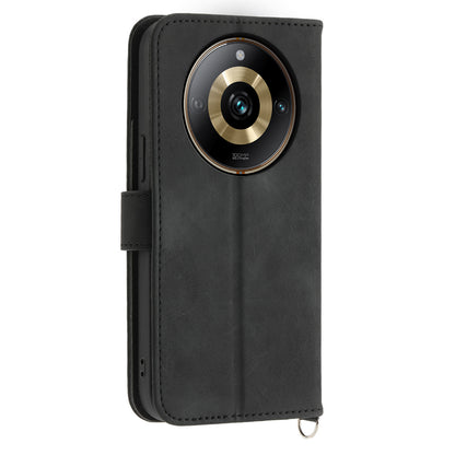 Protective Case for Realme 11 Pro 5G Imprinted Flower PU Leather Cover Skin-Touch Wallet Phone Shell with Strap