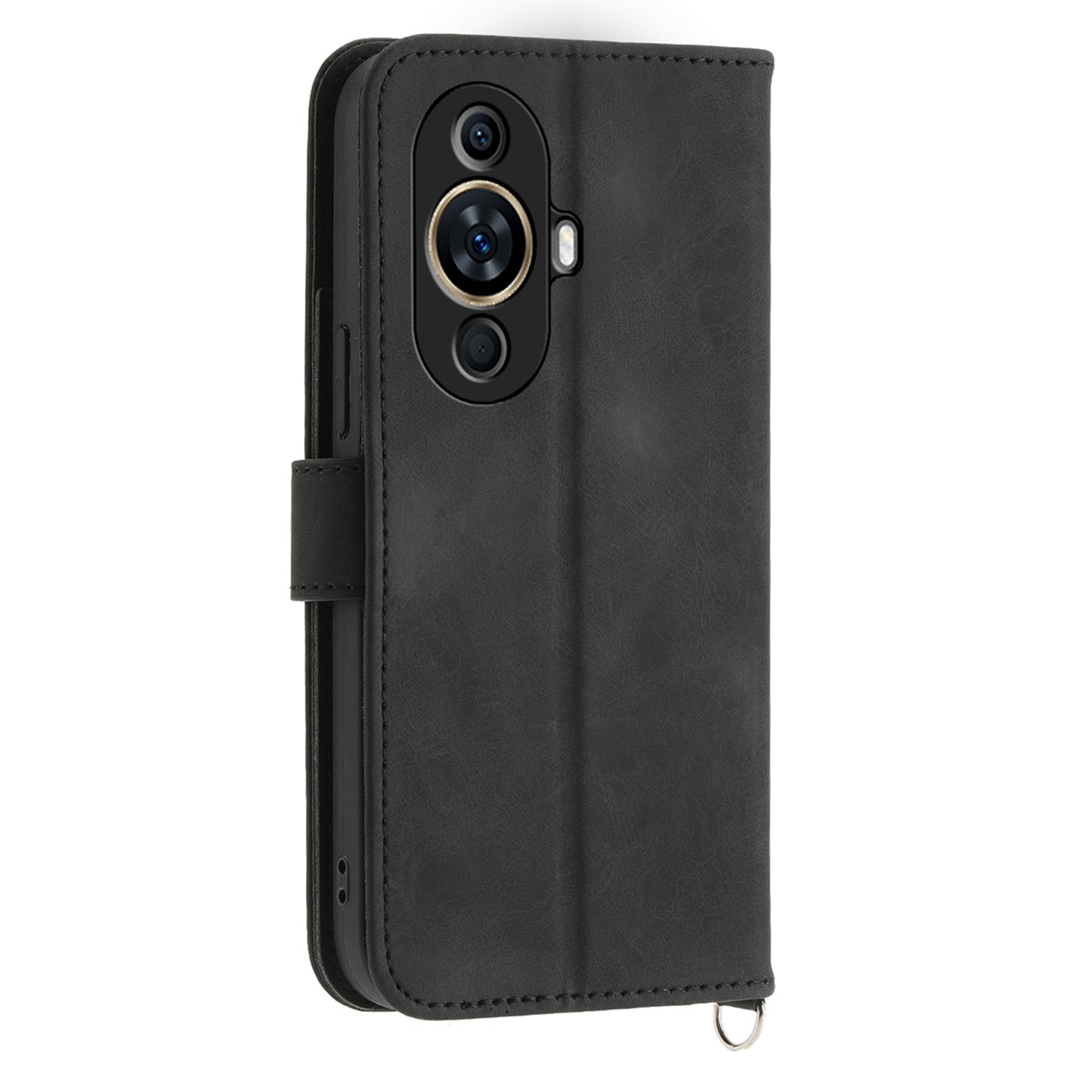 Phone Case for Huawei nova 11 , Imprinted Flower Skin-Touch Feeling Leather Cover Wallet with Strap