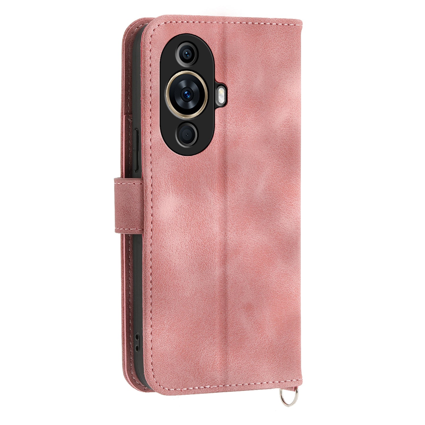 Phone Case for Huawei nova 11 , Imprinted Flower Skin-Touch Feeling Leather Cover Wallet with Strap