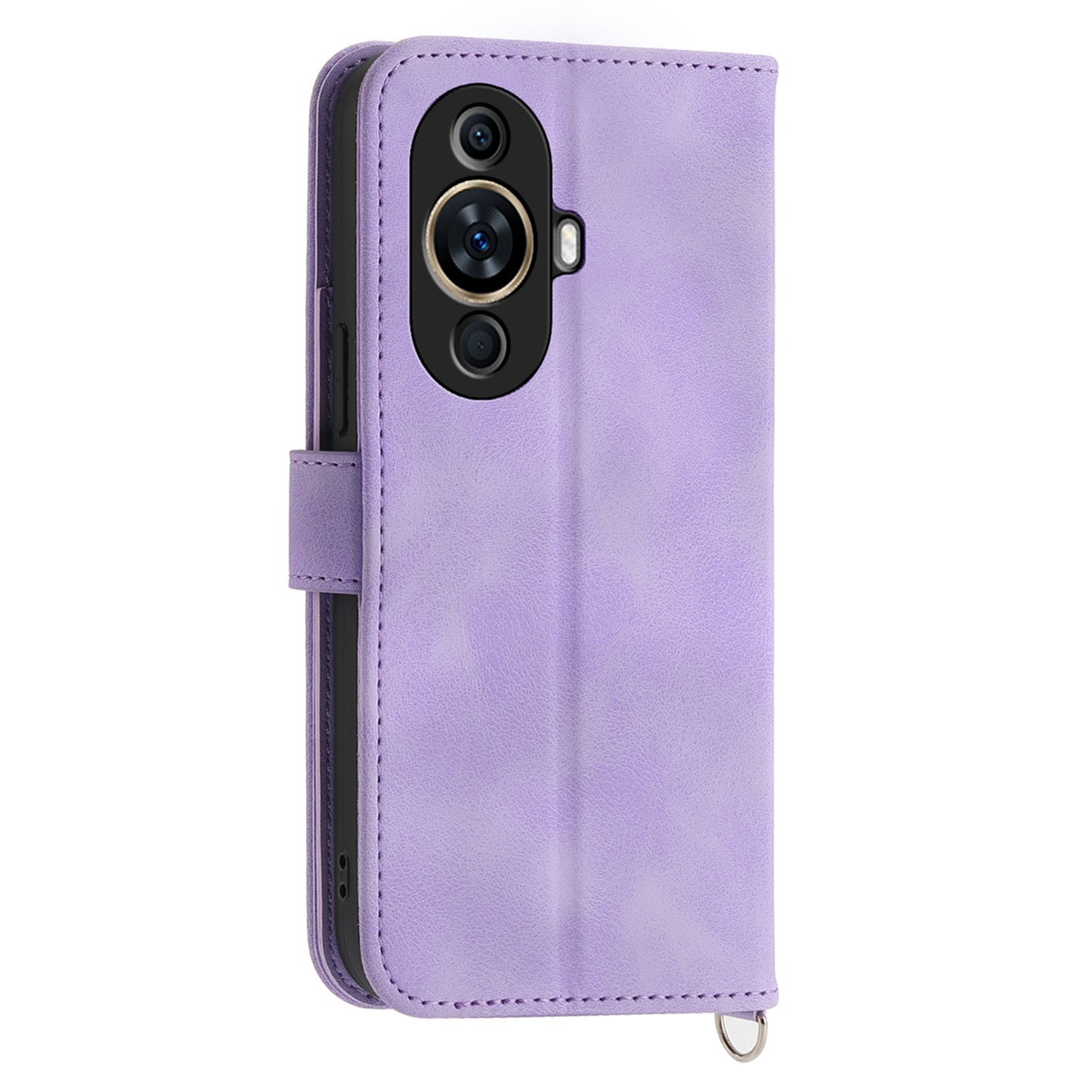 Phone Case for Huawei nova 11 , Imprinted Flower Skin-Touch Feeling Leather Cover Wallet with Strap
