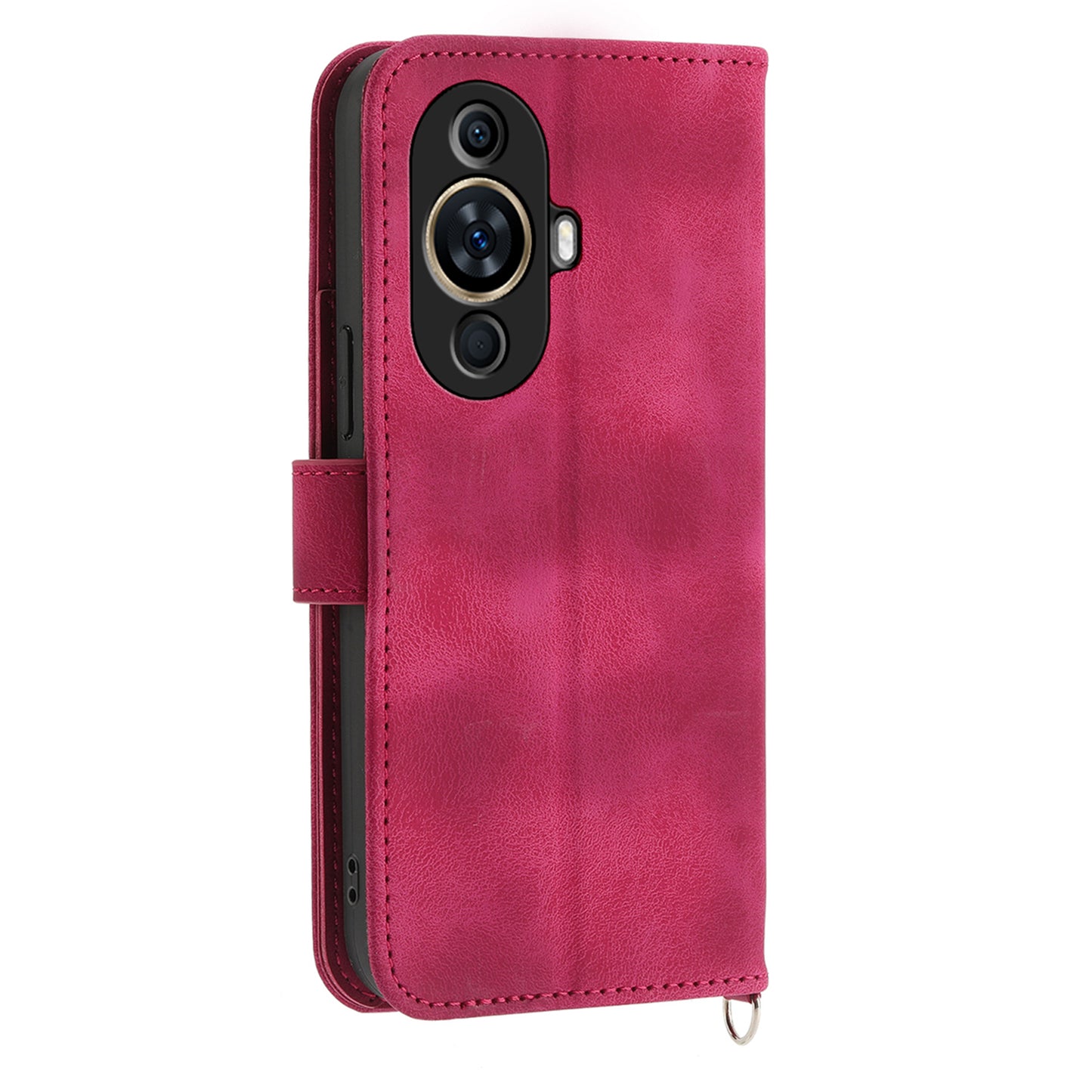 Phone Case for Huawei nova 11 , Imprinted Flower Skin-Touch Feeling Leather Cover Wallet with Strap