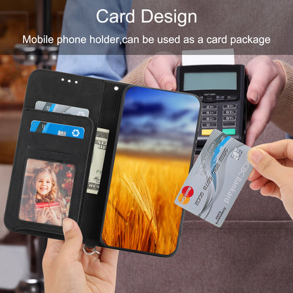 Skin-Touch Phone Case for Oppo A78 5G PU Leather Phone Shell Flower Imprinted Wallet Cover with Strap