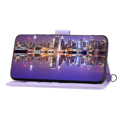 Skin-Touch Phone Case for Oppo Reno10 Pro+ 5G Flower Imprinted Leather Wallet Cover with Strap