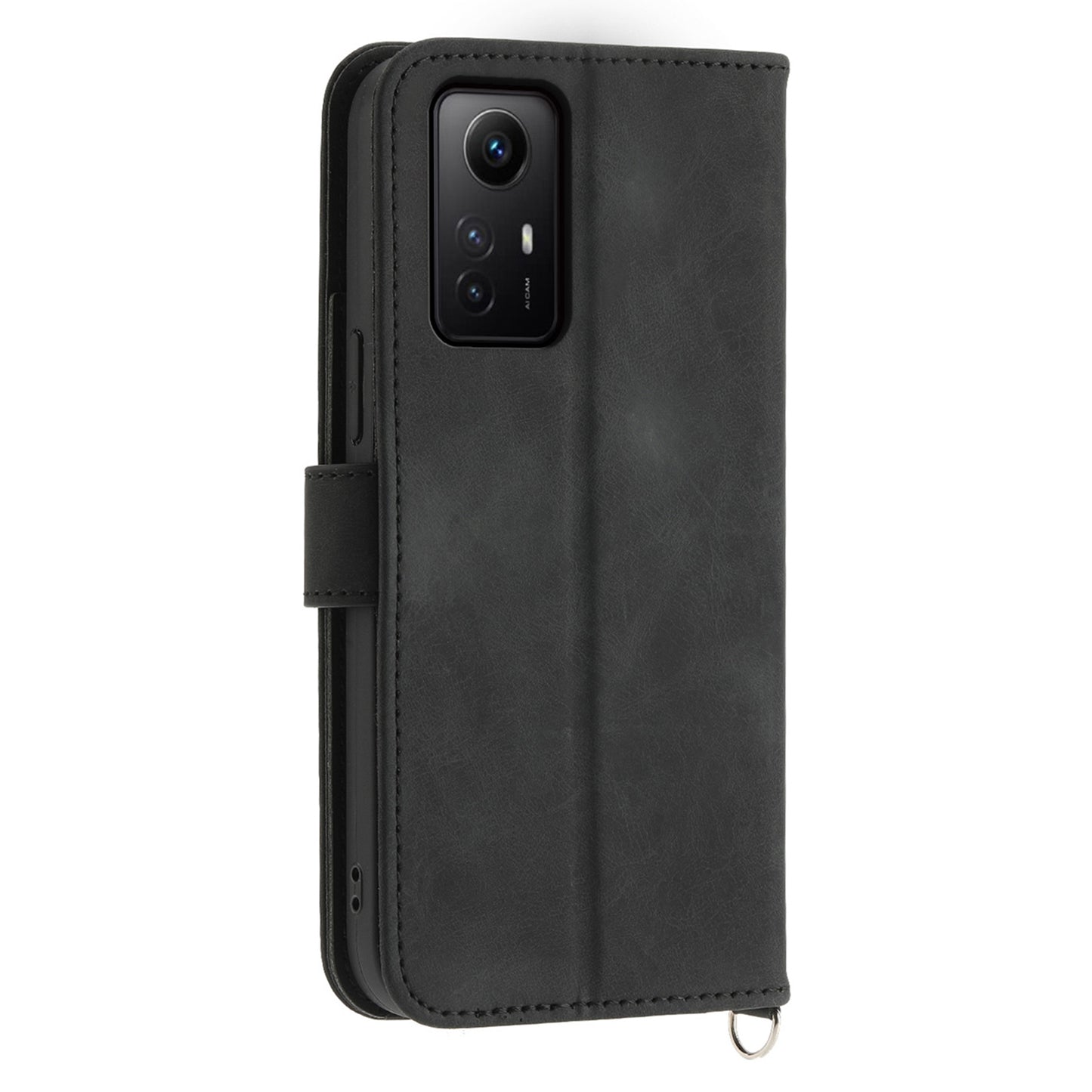 Shockproof Case for Xiaomi Redmi Note 12S 4G Flower Imprinted Leather Cover Skin-Touch Wallet Phone Case with Strap