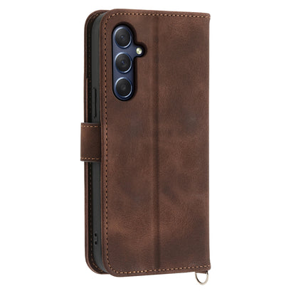 For Samsung Galaxy M54 5G / F54 5G Wallet Phone Case Flower Imprinted Skin-Touch Leather Cover with Strap