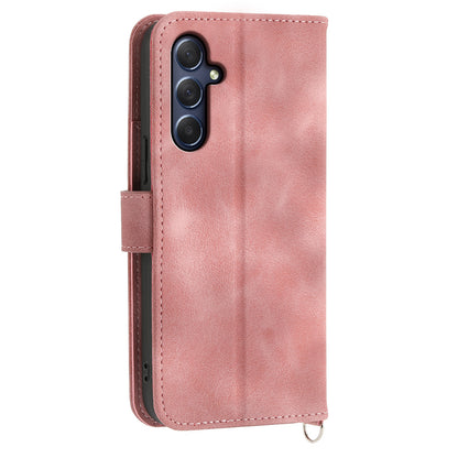For Samsung Galaxy M54 5G / F54 5G Wallet Phone Case Flower Imprinted Skin-Touch Leather Cover with Strap