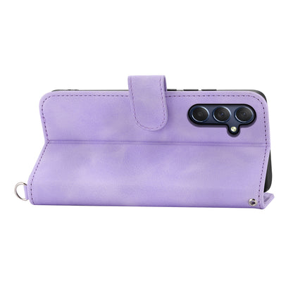 For Samsung Galaxy M54 5G / F54 5G Wallet Phone Case Flower Imprinted Skin-Touch Leather Cover with Strap