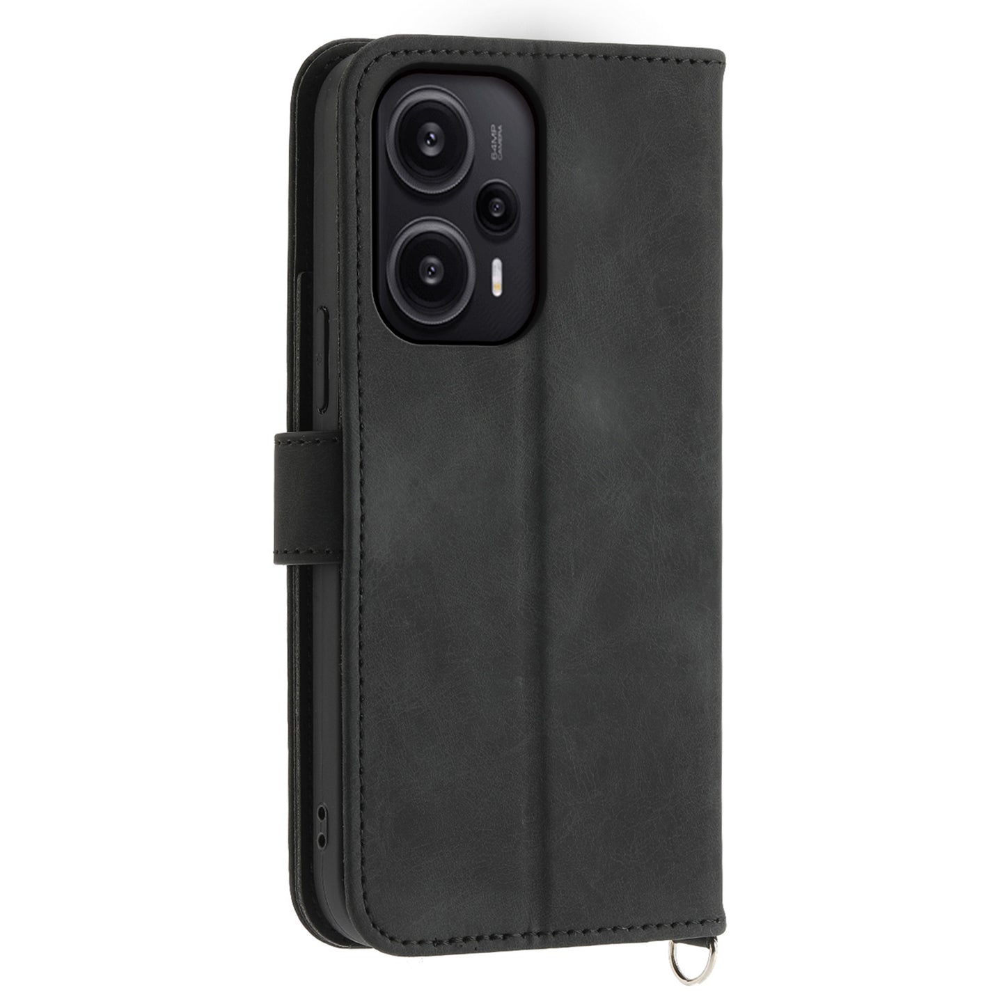 For Xiaomi Redmi Note 12 Turbo / Poco F5 5G Skin-Touch Phone Case Flower Imprinted Leather Flip Cover with Wallet, Strap