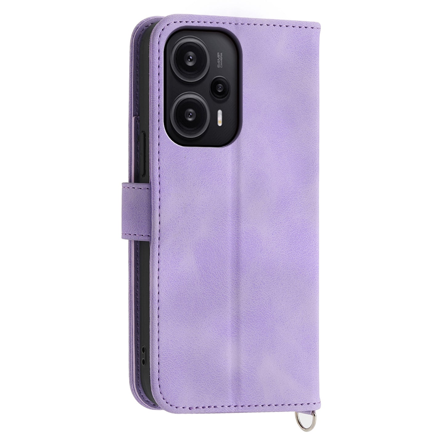 For Xiaomi Redmi Note 12 Turbo / Poco F5 5G Skin-Touch Phone Case Flower Imprinted Leather Flip Cover with Wallet, Strap