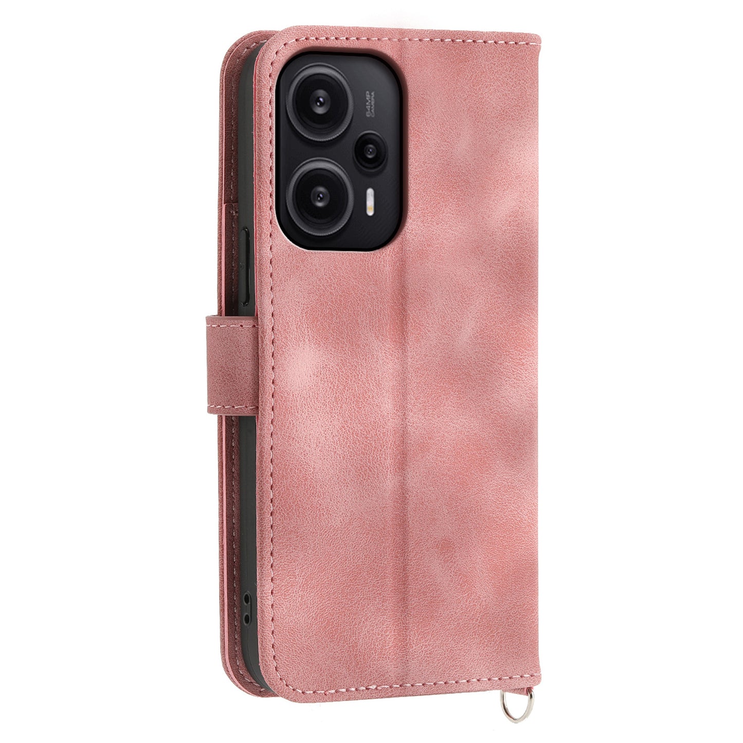 For Xiaomi Redmi Note 12 Turbo / Poco F5 5G Skin-Touch Phone Case Flower Imprinted Leather Flip Cover with Wallet, Strap