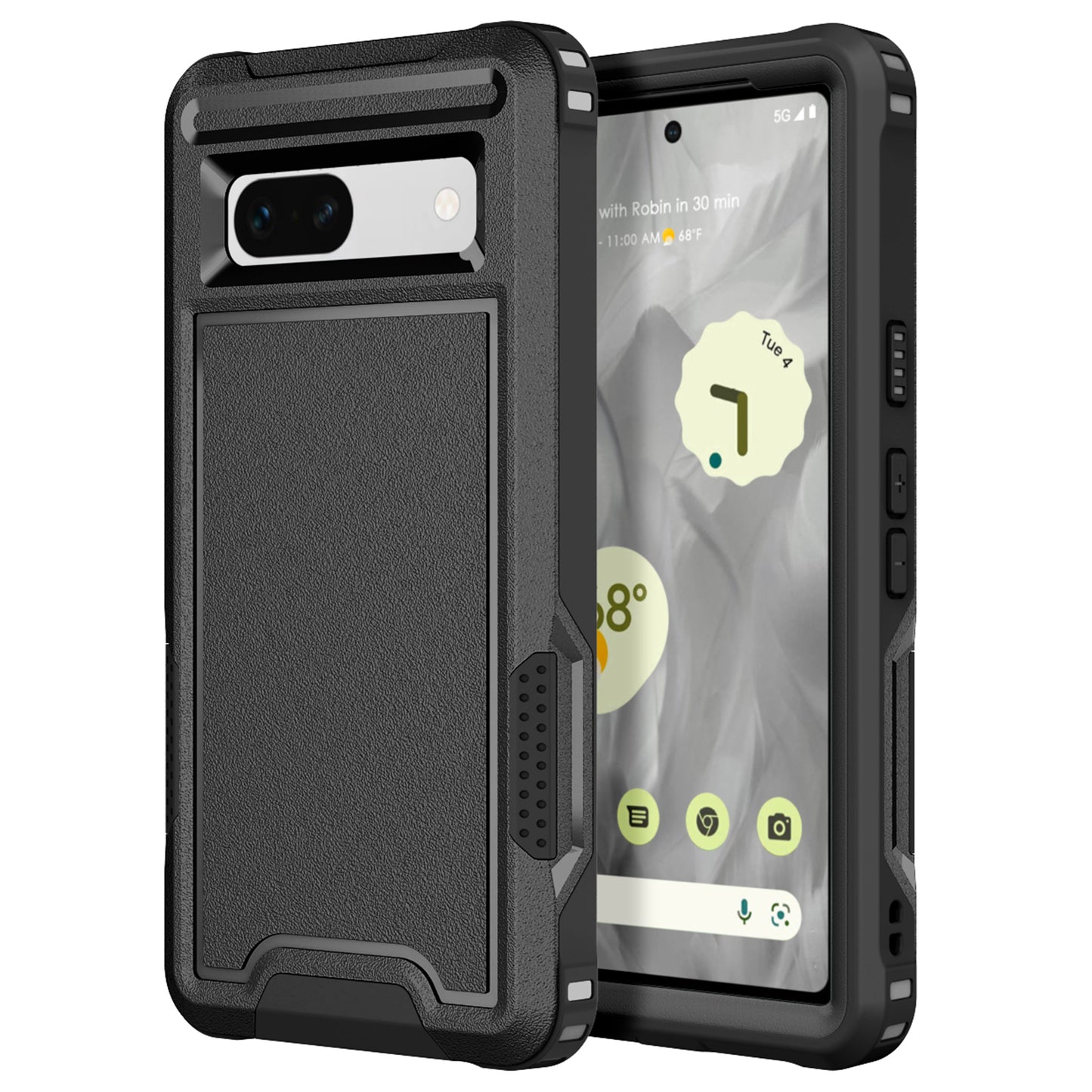 For Google Pixel 7a Rugged Hybrid  Hard PC Soft TPU Phone Case Non-Slip Protective Cover