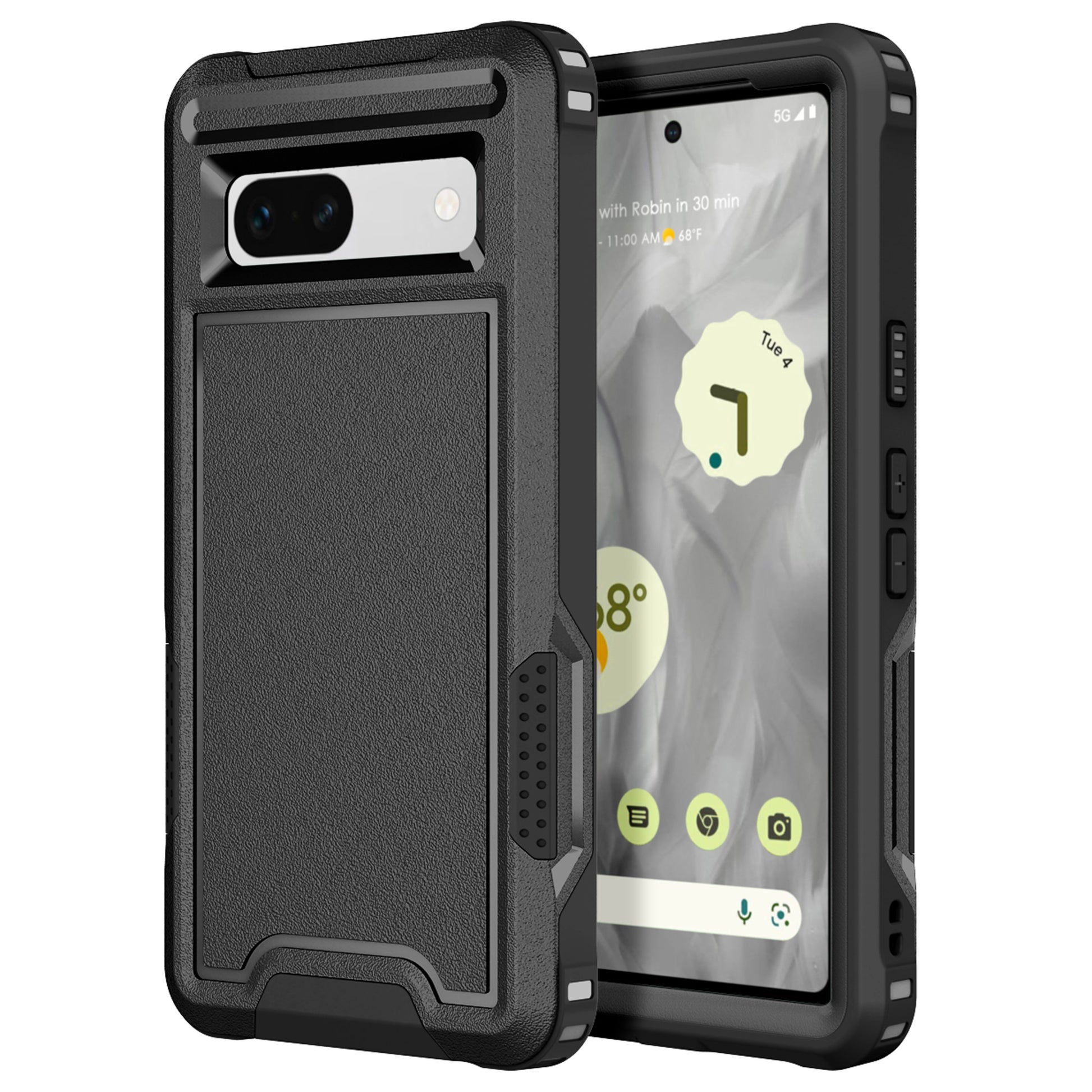 For Google Pixel 7a Rugged Hybrid  Hard PC Soft TPU Phone Case Non-Slip Protective Cover