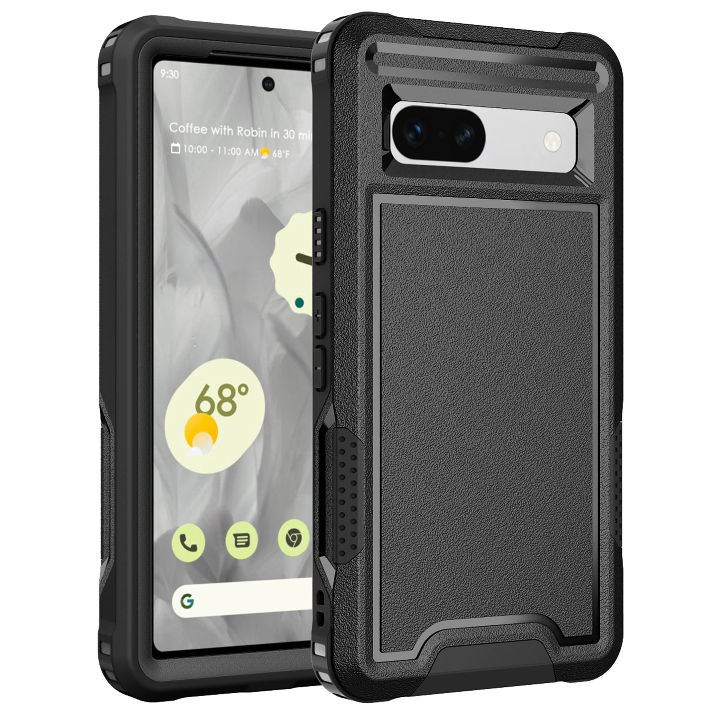 For Google Pixel 7a Rugged Hybrid  Hard PC Soft TPU Phone Case Non-Slip Protective Cover