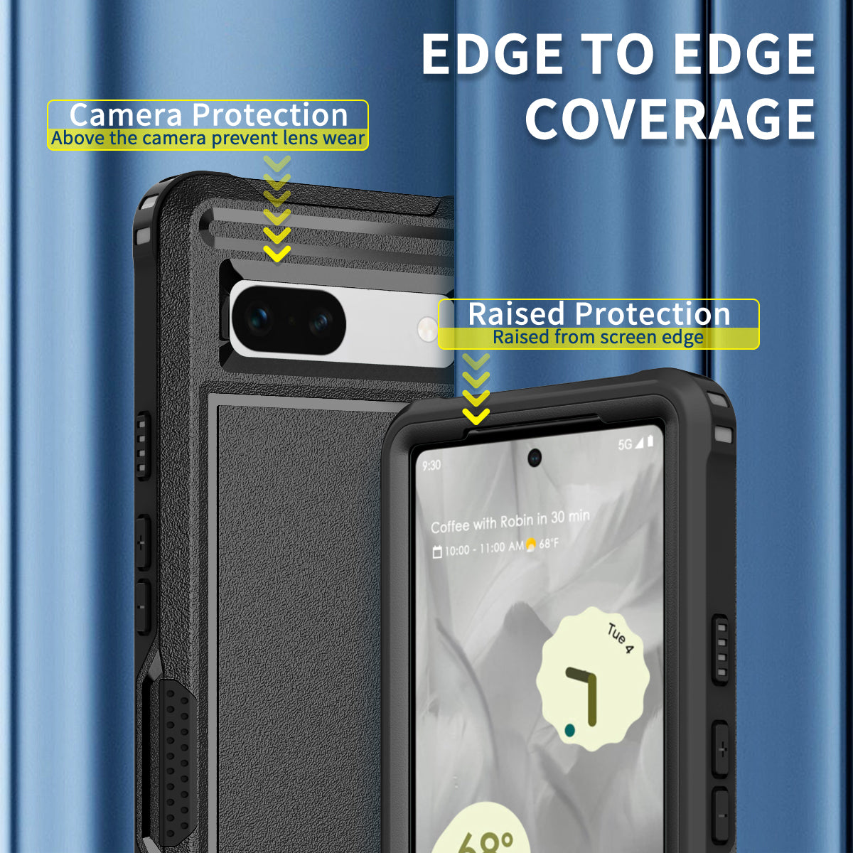 For Google Pixel 7a Rugged Hybrid  Hard PC Soft TPU Phone Case Non-Slip Protective Cover