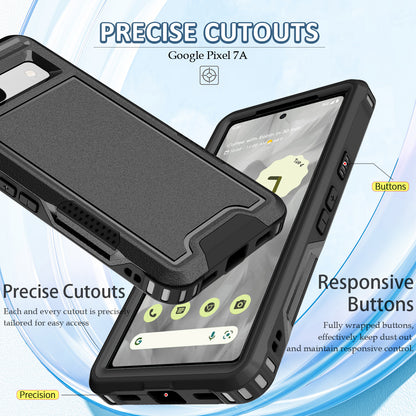 For Google Pixel 7a Rugged Hybrid  Hard PC Soft TPU Phone Case Non-Slip Protective Cover